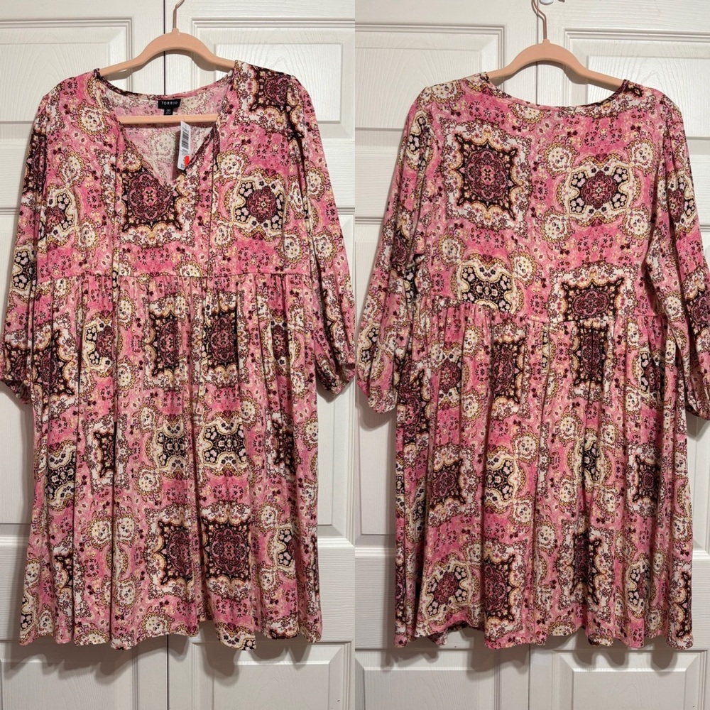 Torrid Pink Floral Mini Dress